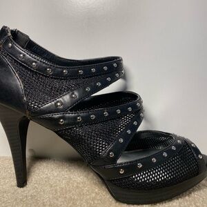 Elegant Black Studded Women's Heels